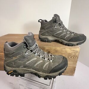 Merrell Moab Mid GTX  Waterproof Hiking Boots Womens SZ 7.5 Vibram Grey J87316